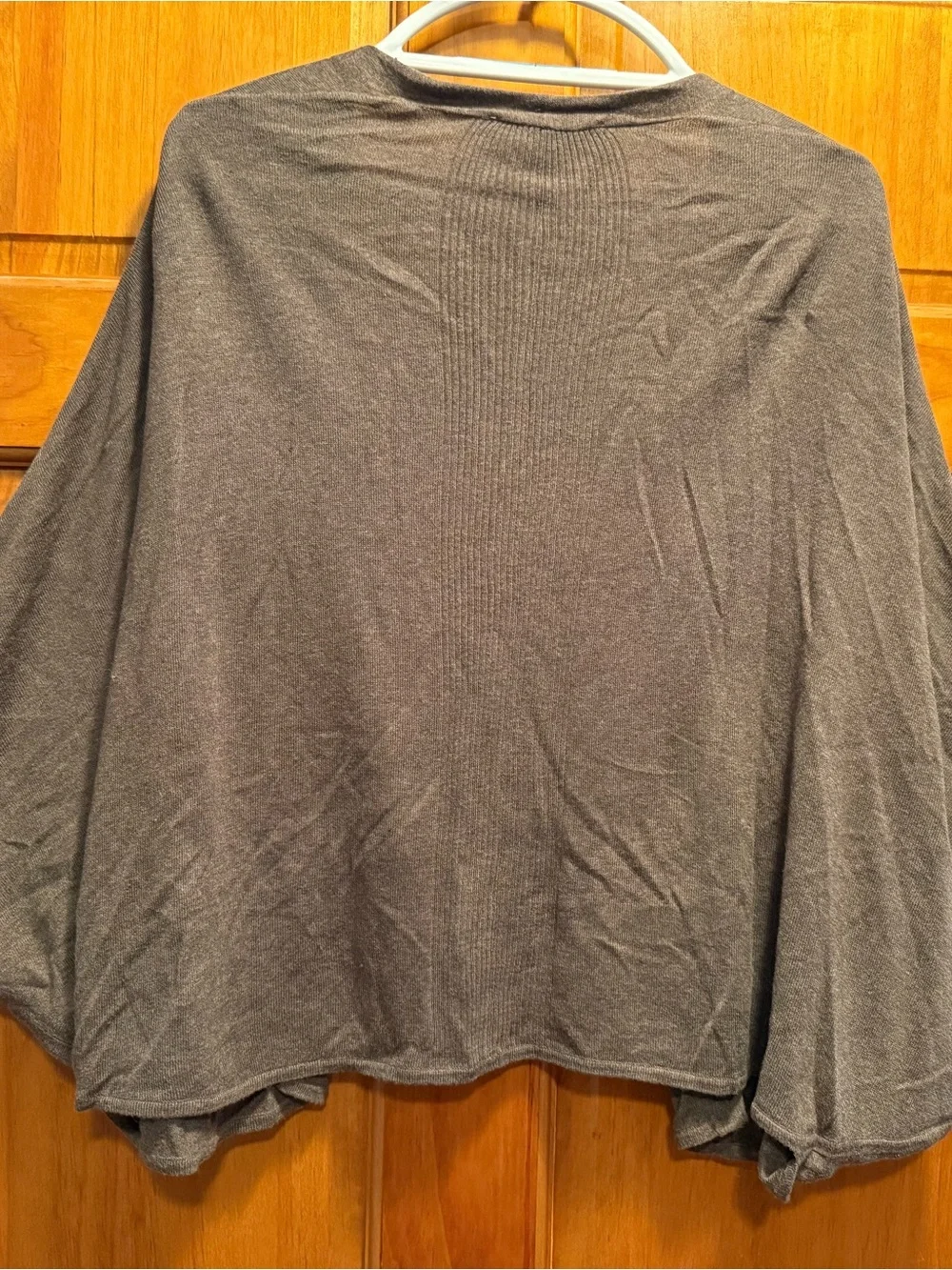 LOFT Charcoal Gray Draped Open-Front Cardigan
